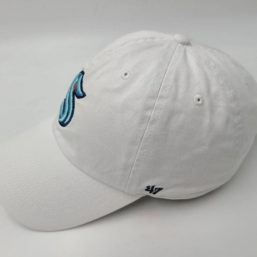 Seattle Kraken Hat Strapback 47 Brand Clean Up White Blue NHL‎ Hockey Logo Men